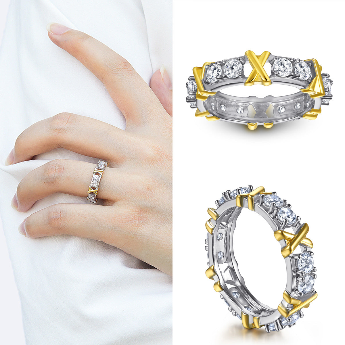 S925 sterling silver ring with a full circle of zircon (Please tell me the size of your finger after placing the order)