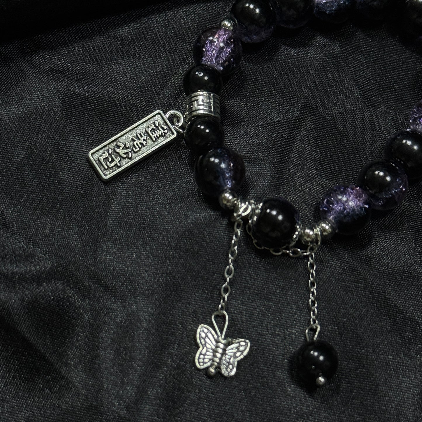 Black pearl bracelet bow pendant bracelet