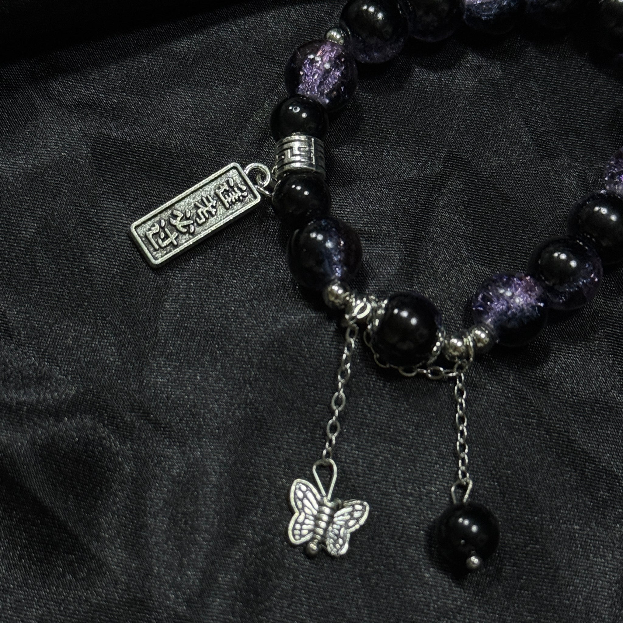 Black pearl bracelet bow pendant bracelet