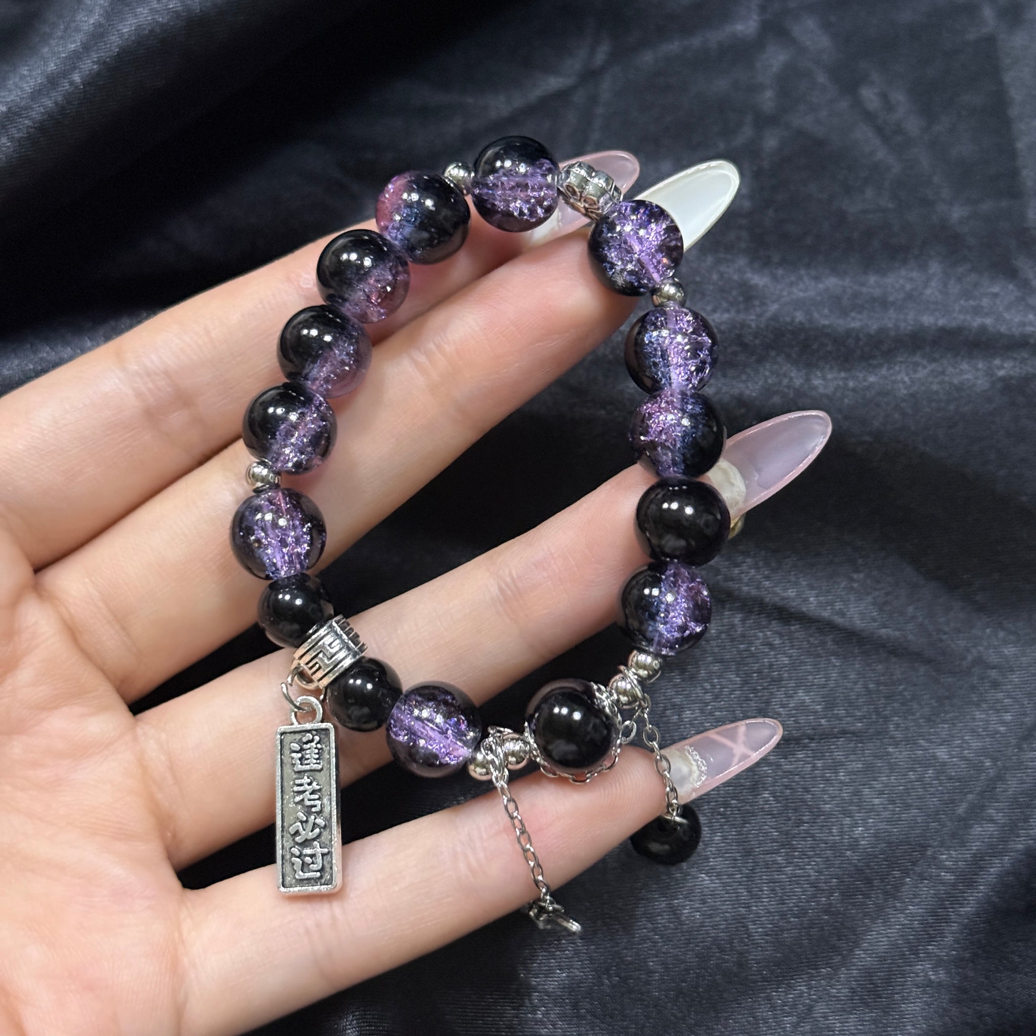 Black pearl bracelet bow pendant bracelet