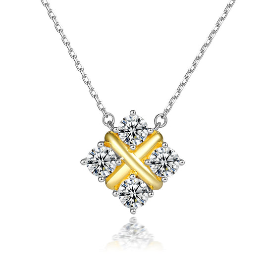 The S925 sterling silver necklace is surrounded by zircon stones